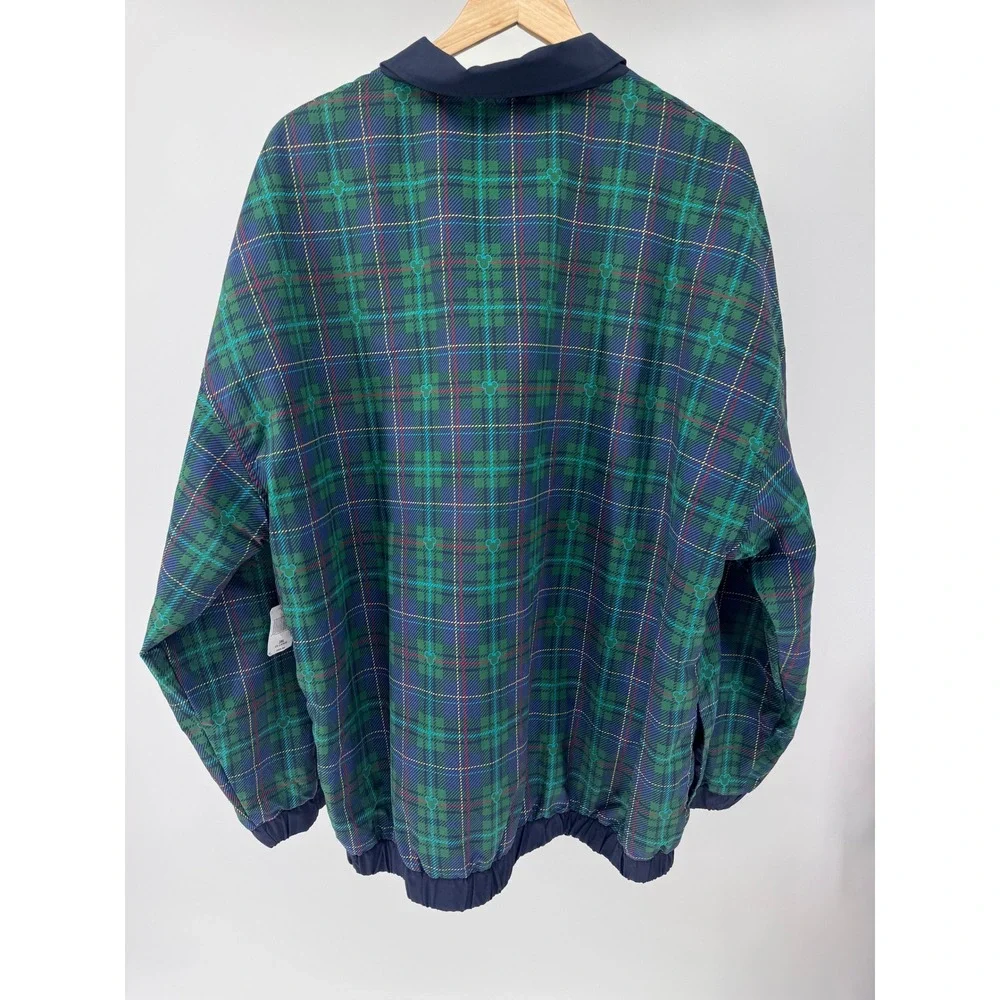 NEW Disney Jacket Adult XXL Green Plaid Golf Mickey Mouse Pluto Embroidered